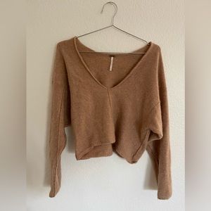 Free People long sleeve camel cashmere sweater size Medium